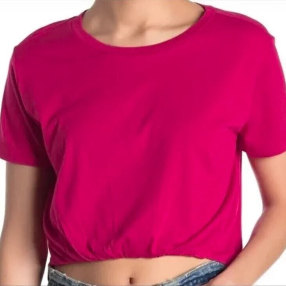 Abound Twist Tuck Cropped T-shirt In Pink Candy